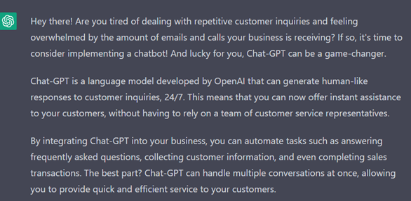 ChatGPT Screenshot_Response to using ChatGPT